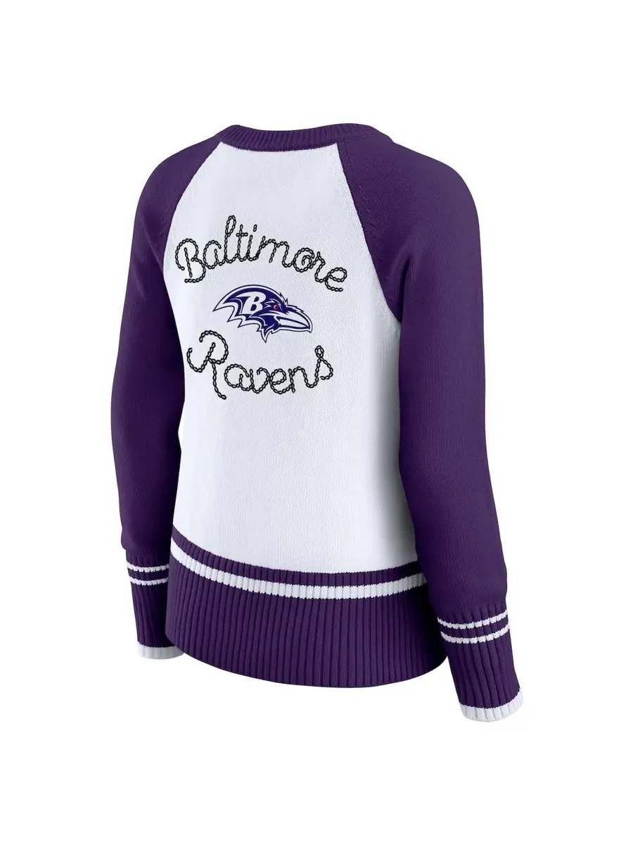Свитер с реглан-рукавами Baltimore Ravens WEAR by Erin Andrews — изображение 3 из 4, белый