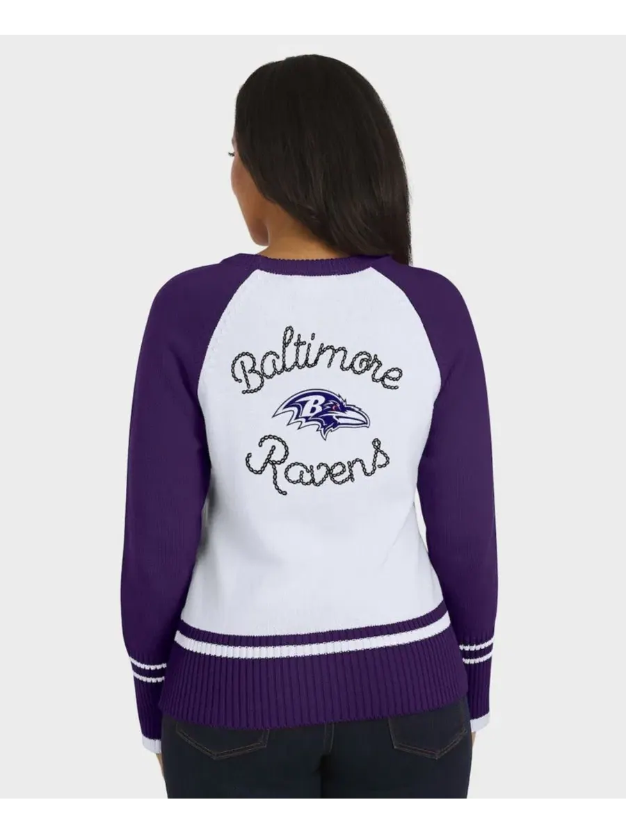 Свитер с реглан-рукавами Baltimore Ravens WEAR by Erin Andrews — изображение 4 из 4, белый