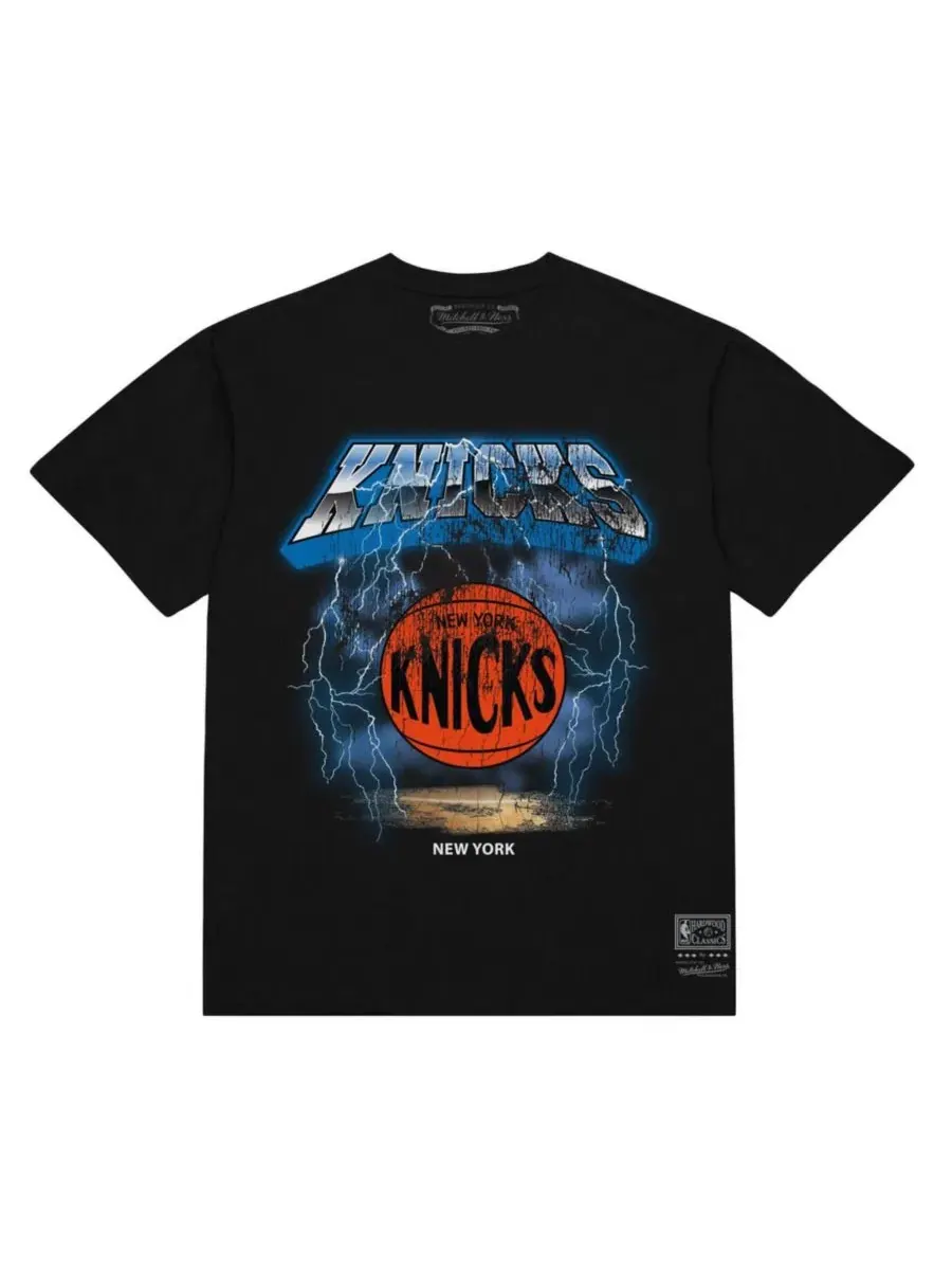 Футболка с принтом Lightning New York Knicks Mitchell & Ness — изображение 1 из 2, черный