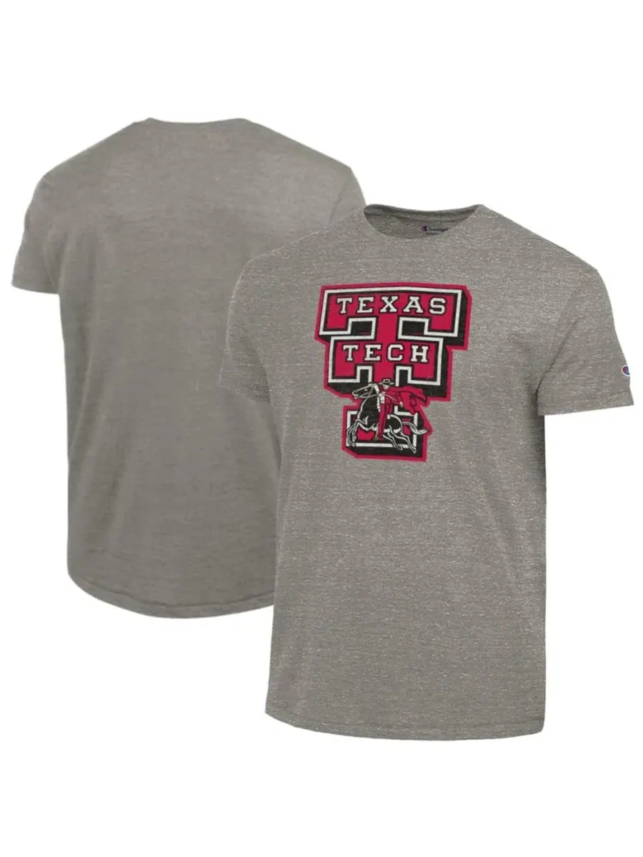 Футболка с принтом Triumph Tri-Blend Texas Tech Red Raiders Champion — изображение 1 из 3, темно-серый