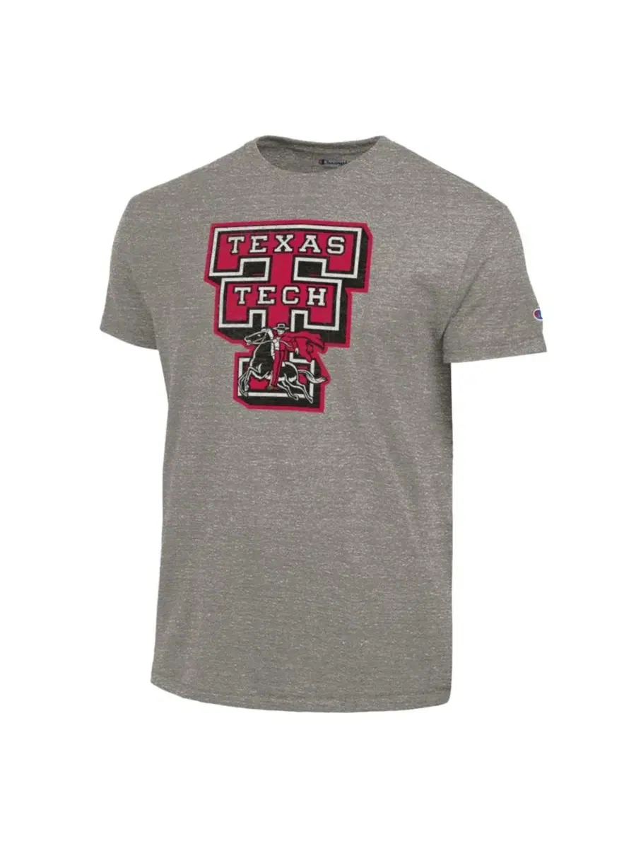 Футболка с принтом Triumph Tri-Blend Texas Tech Red Raiders Champion — изображение 3 из 3, темно-серый