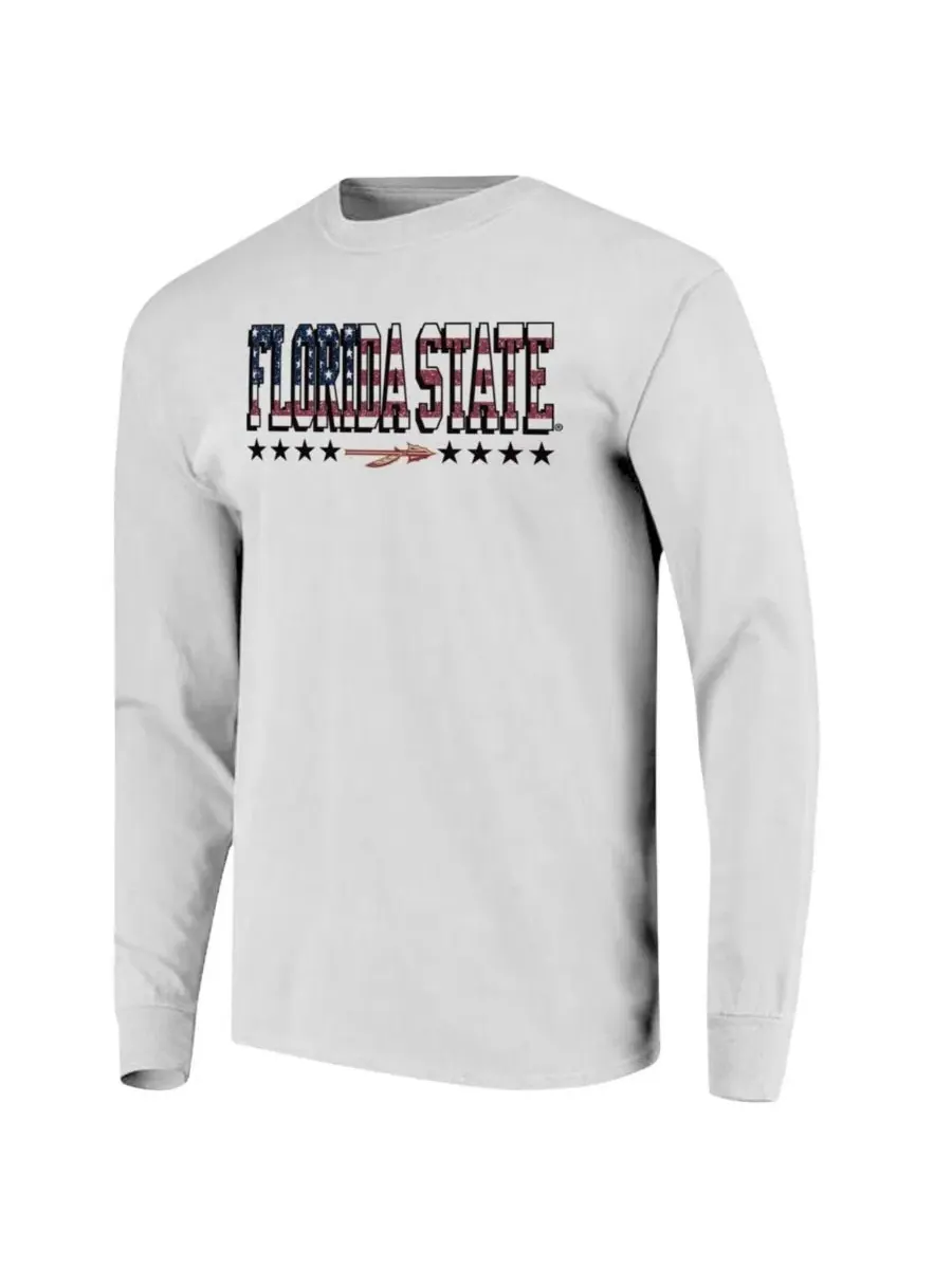 Футболка с длинным рукавом с принтом Tall Type Flag Long Sleeve T-Shirt Image One — изображение 3 из 3, белый