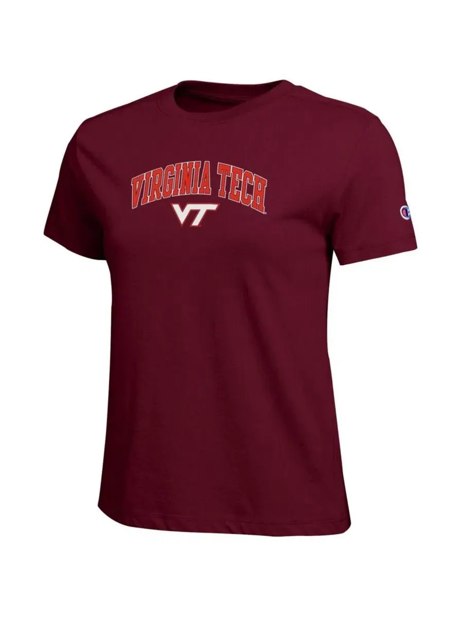 Футболка с принтом Arched Over Logo Virginia Tech Hokies Champion — изображение 2 из 3, коричневый