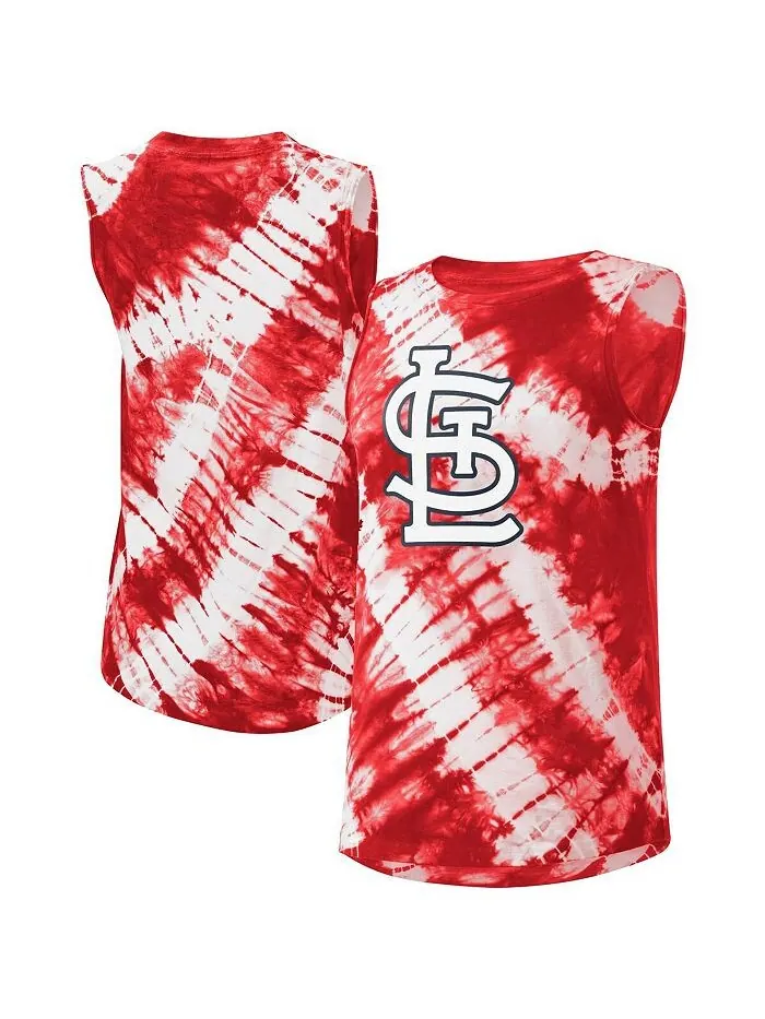 Женская красная майка St. Louis Cardinals Money Ball с принтом тай-дай Touch