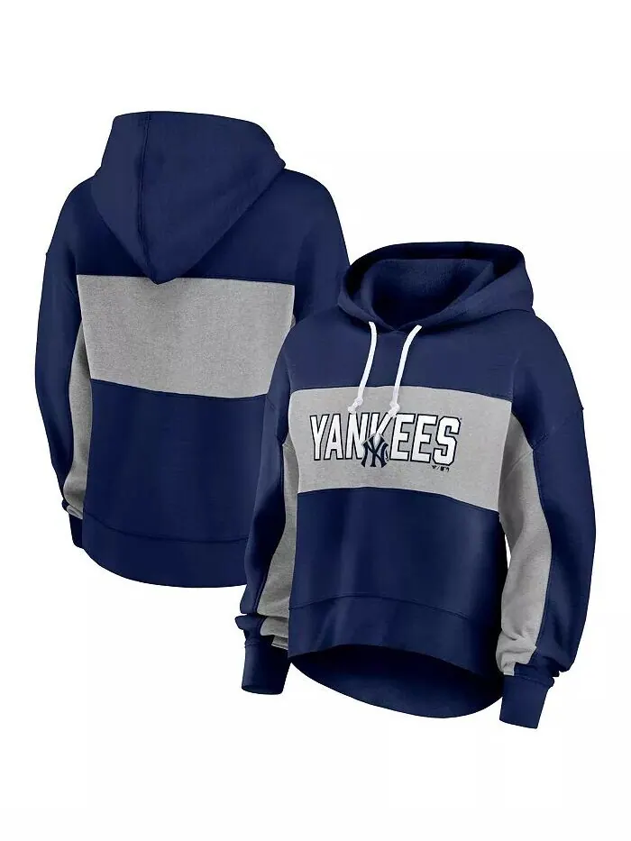 Женский темно-синий пуловер с капюшоном New York Yankees Fanatics — изображение 1 из 3