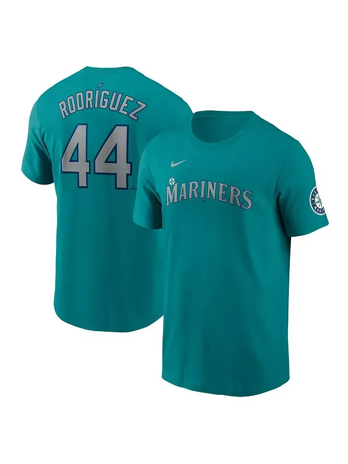 Мужская футболка Julio Rodríguez Aqua Seattle Mariners Fuse Name Number Inline Nike — изображение 1 из 3