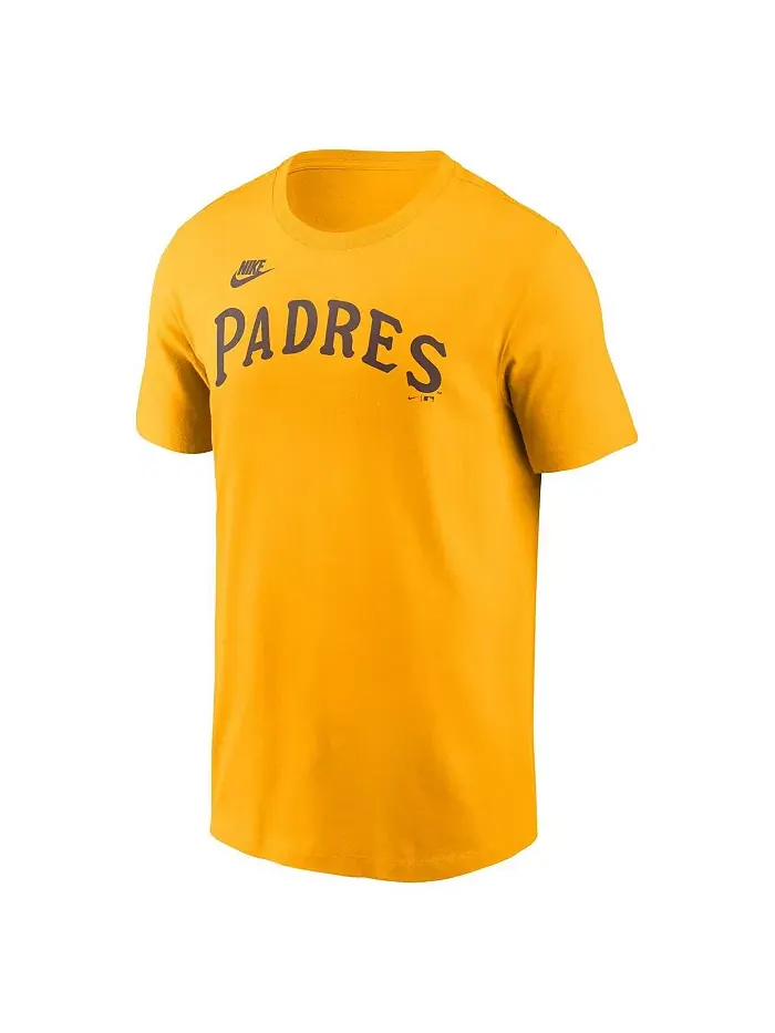 Мужская футболка Gold San Diego Padres Cooperstown Wordmark Nike — изображение 3 из 3