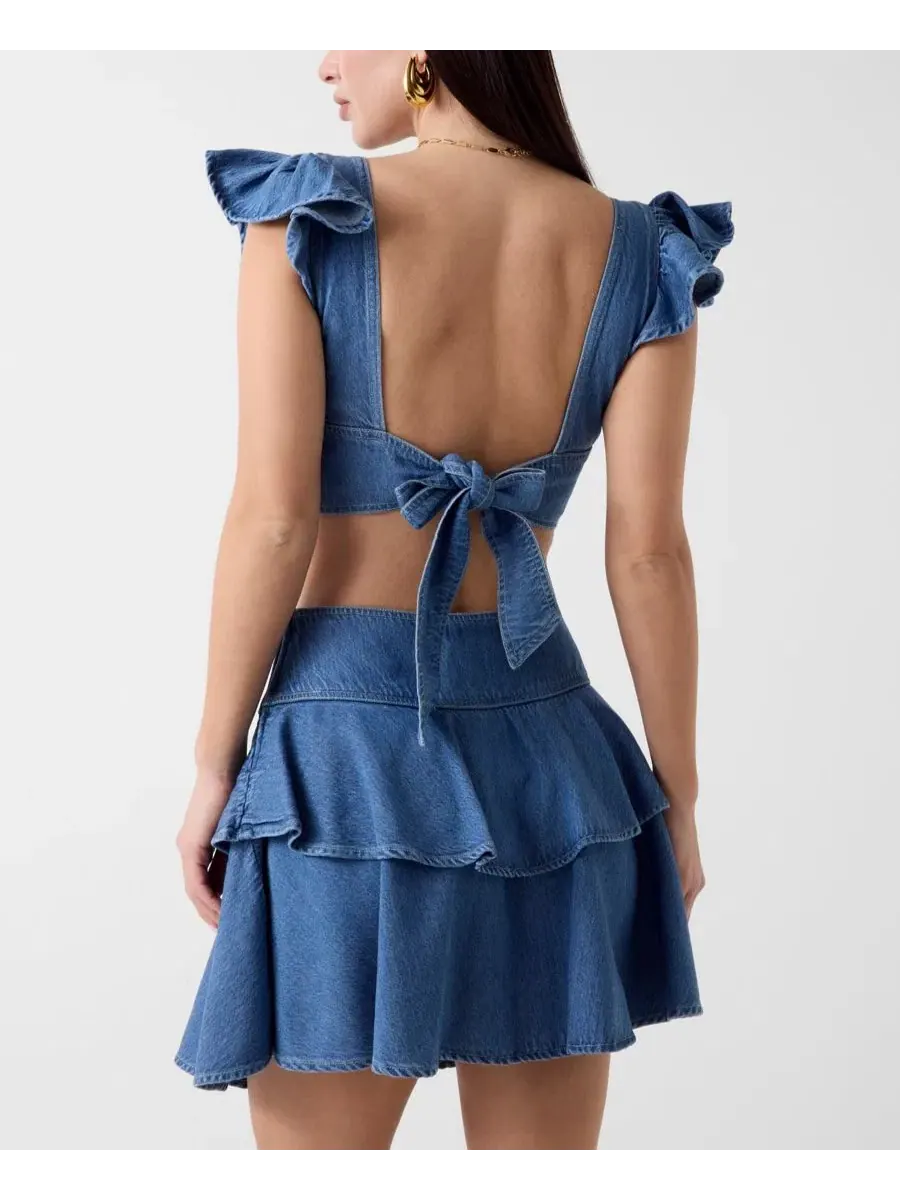Топ-кроп GUESS Leah с квадратным вырезом и открытой спиной, Holland — изображение 4 из 5