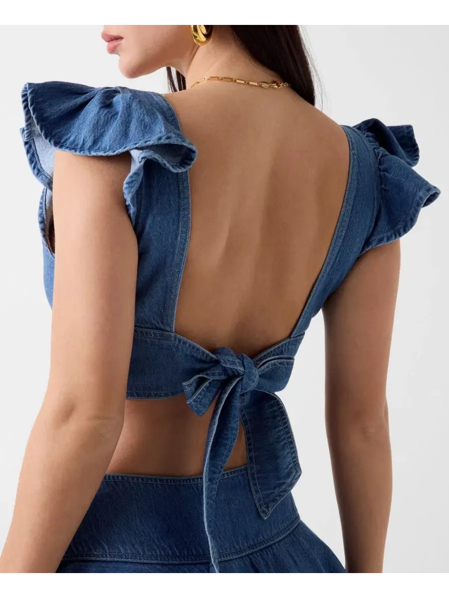 Топ-кроп GUESS Leah с квадратным вырезом и открытой спиной, Holland — изображение 5 из 5
