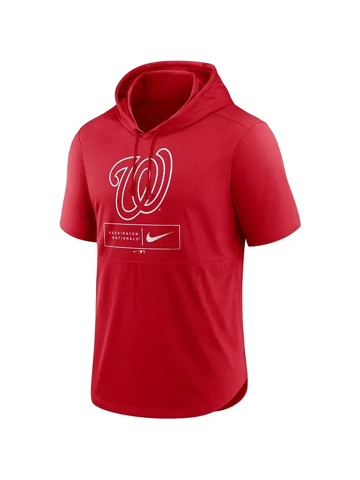 Мужская красная толстовка с капюшоном Washington Nationals Logo Lockup, с короткими рукавами, для — изображение 3 из 3