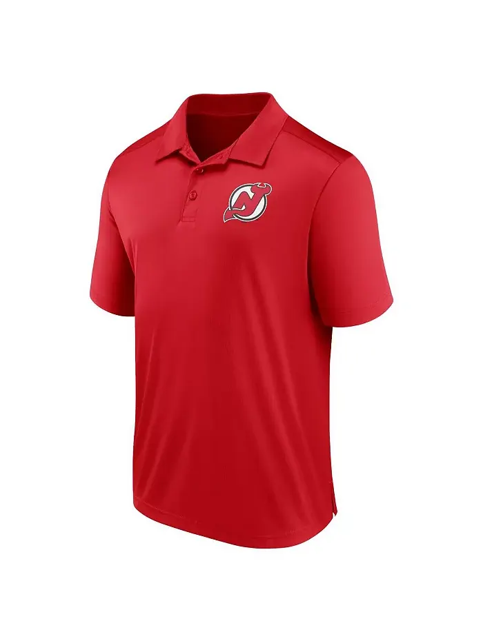 Мужская поло New Jersey Devils с левосторонним блоком, красная Fanatics — изображение 2 из 3