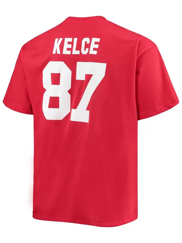 Мужская футболка с именем и номером игрока Travis Kelce Kansas City Chiefs, больших размеров — изображение 2 из 3