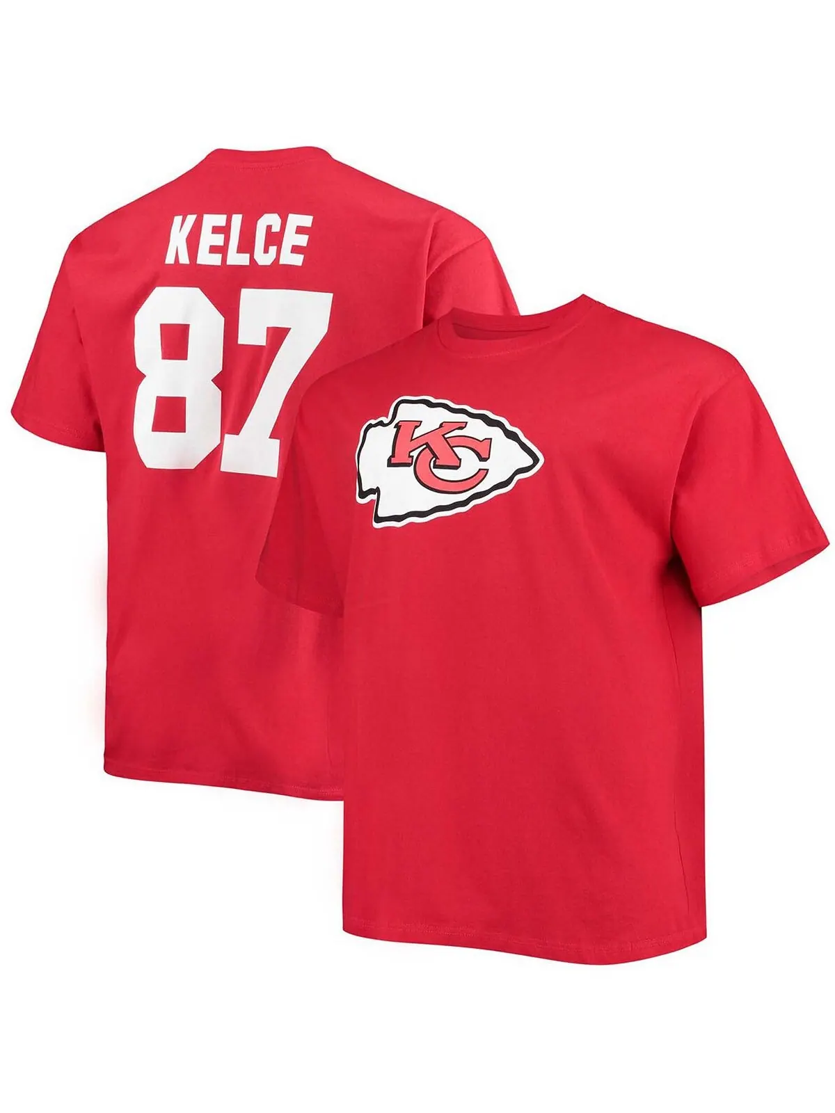 Мужская красная футболка Big and Tall Travis Kelce Kansas City Chiefs с именем игрока и номером — изображение 1 из 3, красный