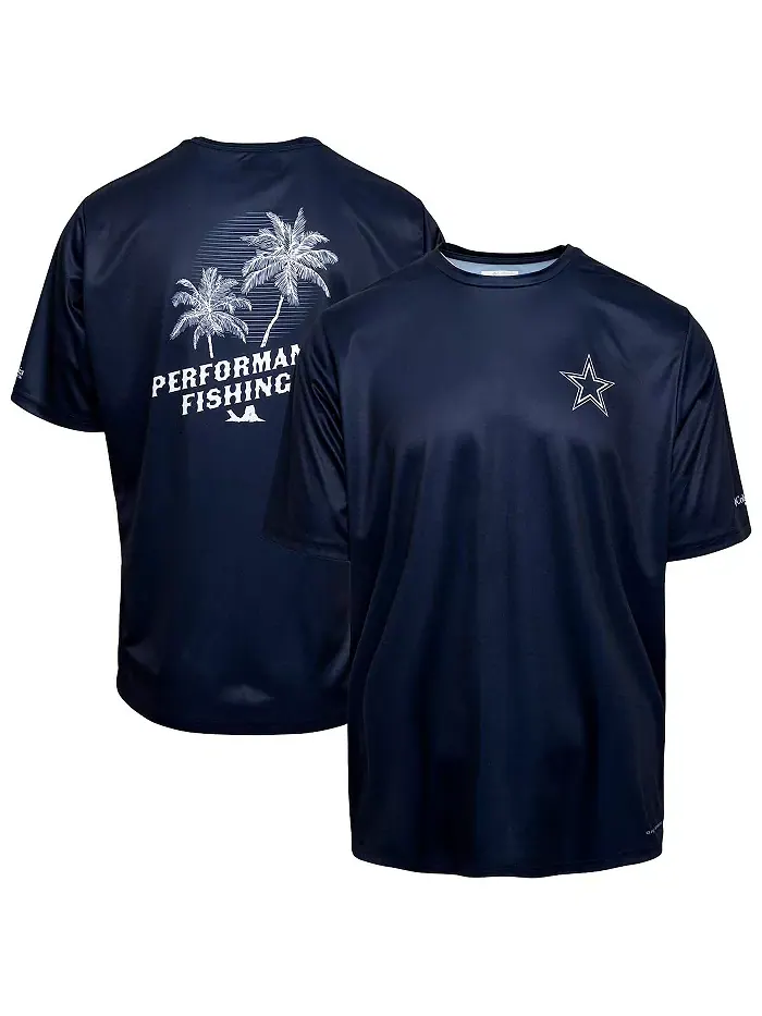 Мужская футболка Terminal Tackle Performance Fishing Omni-Shade Dallas Cowboys в темно-синем цвете — изображение 1 из 3