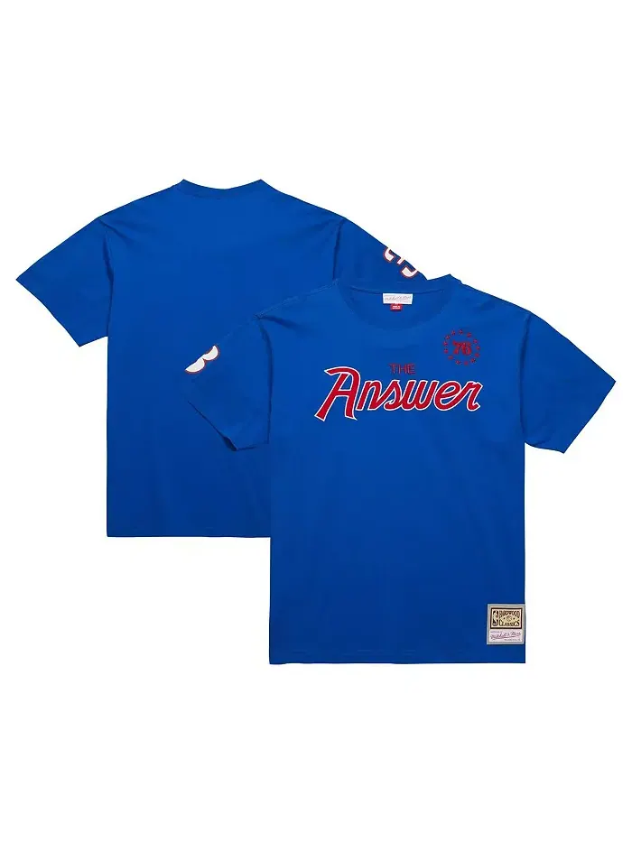 Мужская футболка Philadelphia 76ers с прозвищем Allen Iverson Royal Premium Mitchell & Ness — изображение 1 из 4