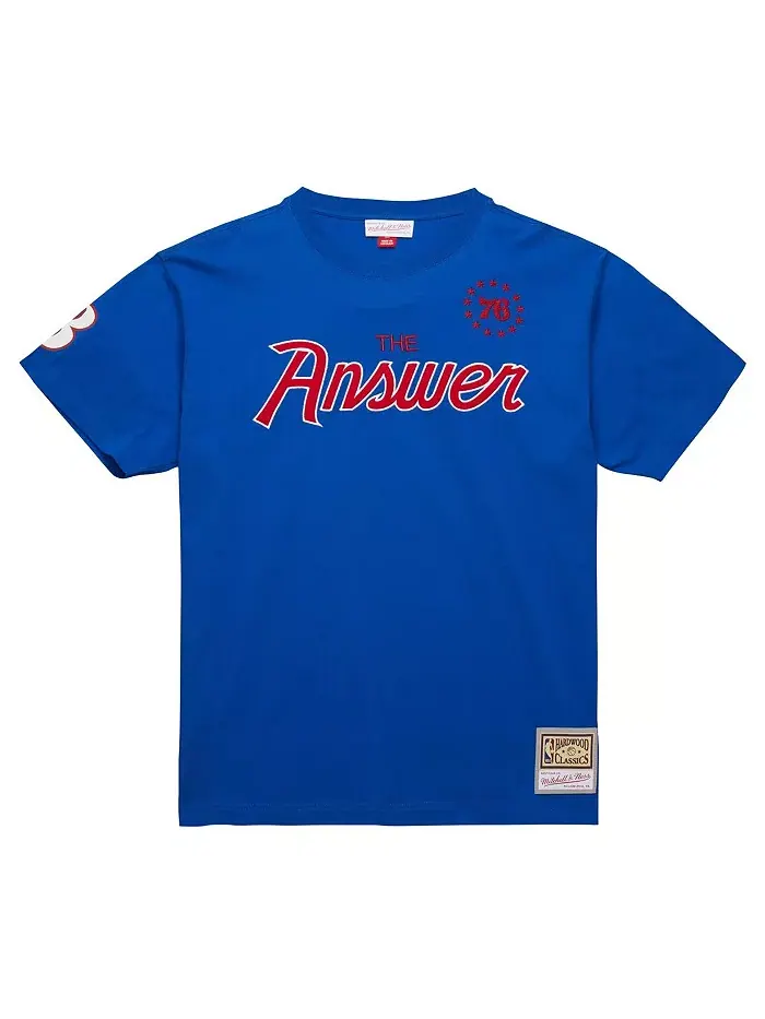 Мужская футболка Philadelphia 76ers с прозвищем Allen Iverson Royal Premium Mitchell & Ness — изображение 4 из 4