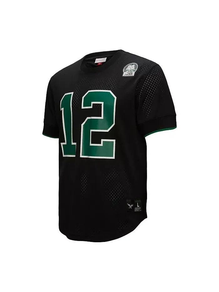 Мужская футболка с сетчатой вставкой Randall Cunningham, черная, Philadelphia Eagles, с именем и — изображение 3 из 4