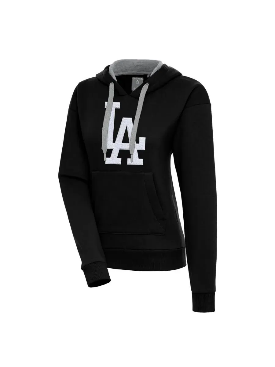 Женская черная толстовка с капюшоном Los Angeles Dodgers Victory Antigua — изображение 1 из 1, черный