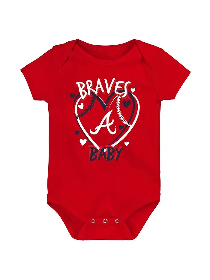 Комплект из 3 боди Atlanta Braves Slide для мальчиков и девочек Outerstuff — изображение 3 из 4