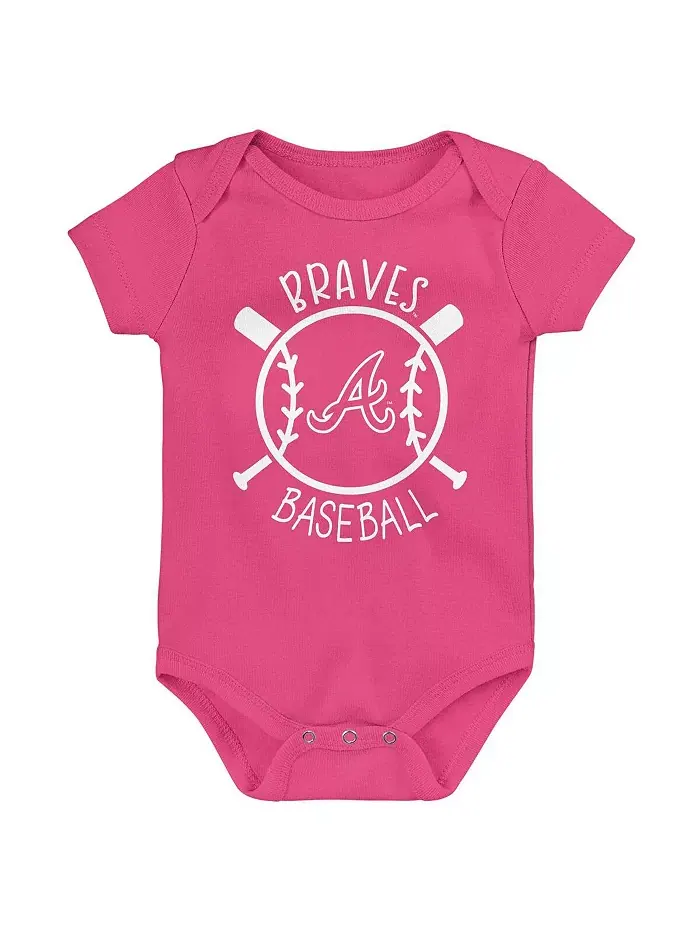Комплект из 3 боди Atlanta Braves Slide для мальчиков и девочек Outerstuff — изображение 4 из 4