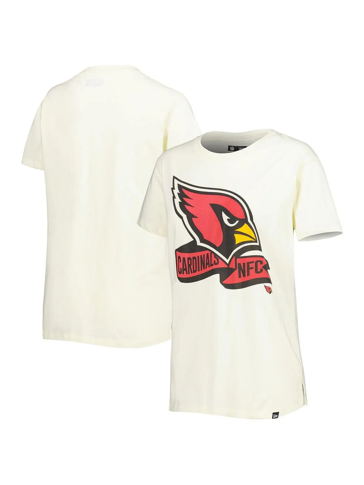 Женская кремовая футболка Arizona Cardinals Chrome с боковой линией New Era