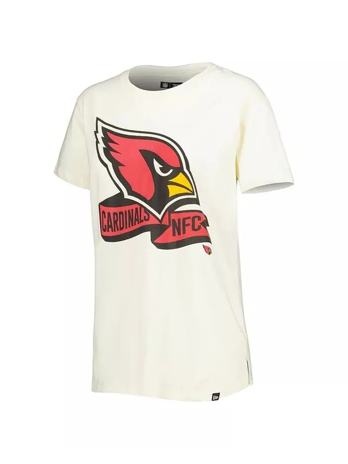 Женская кремовая футболка Arizona Cardinals Chrome с боковой линией New Era — изображение 3 из 3