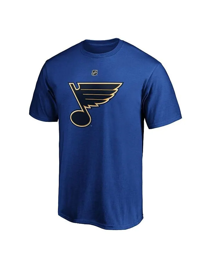 Мужская фирменная футболка Torey Krug Blue St. Louis Blues с аутентичным именем и номером Stack — изображение 2 из 3, синий