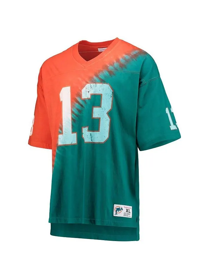 Мужская футболка Dan Marino Orange, Aqua Miami Dolphins с именем и номером игрока в отставке, с — изображение 2 из 2