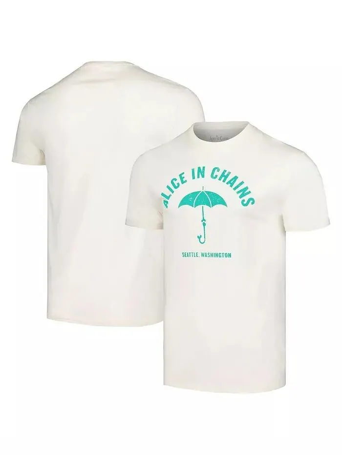 Мужская кремовая футболка с зонтиком Alice in Chains Manhead Merch — изображение 1 из 3