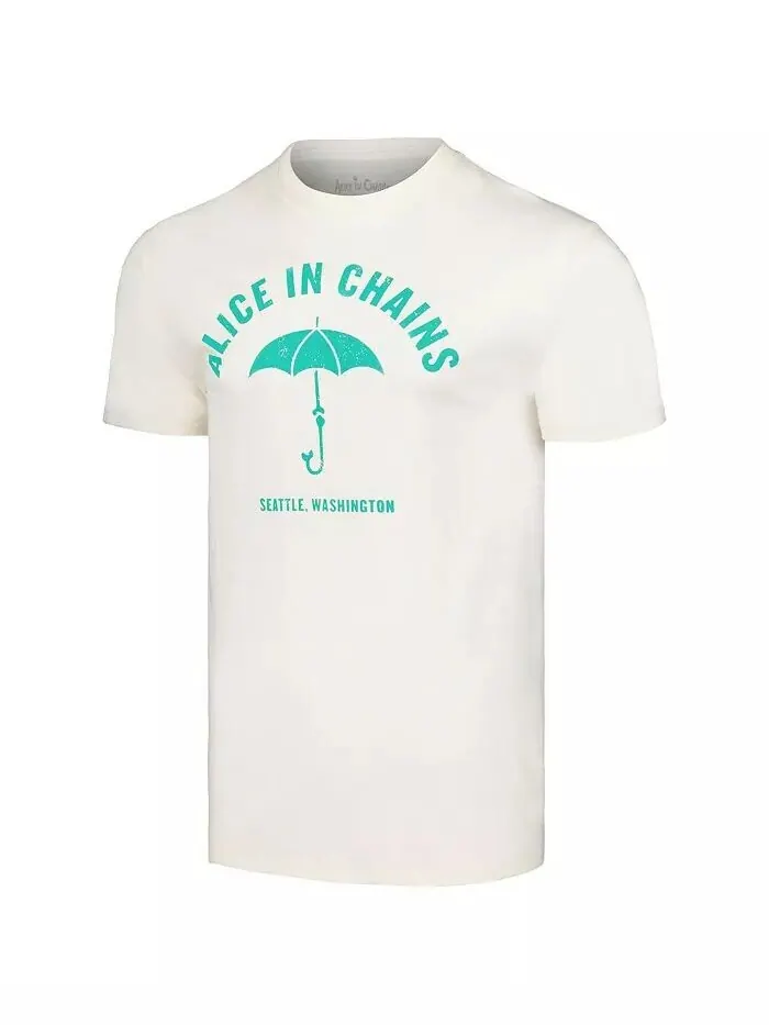 Мужская кремовая футболка с зонтиком Alice in Chains Manhead Merch — изображение 3 из 3