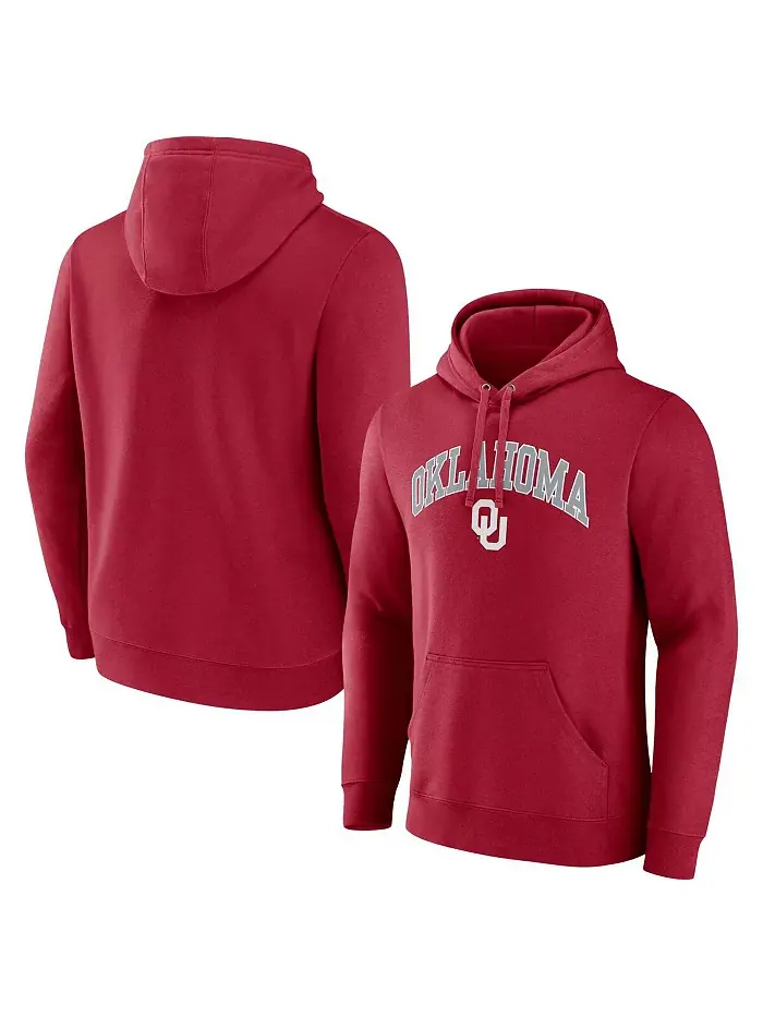 Мужская бордовая толстовка с капюшоном Oklahoma Sooners с арочным логотипом Fanatics — изображение 1 из 3