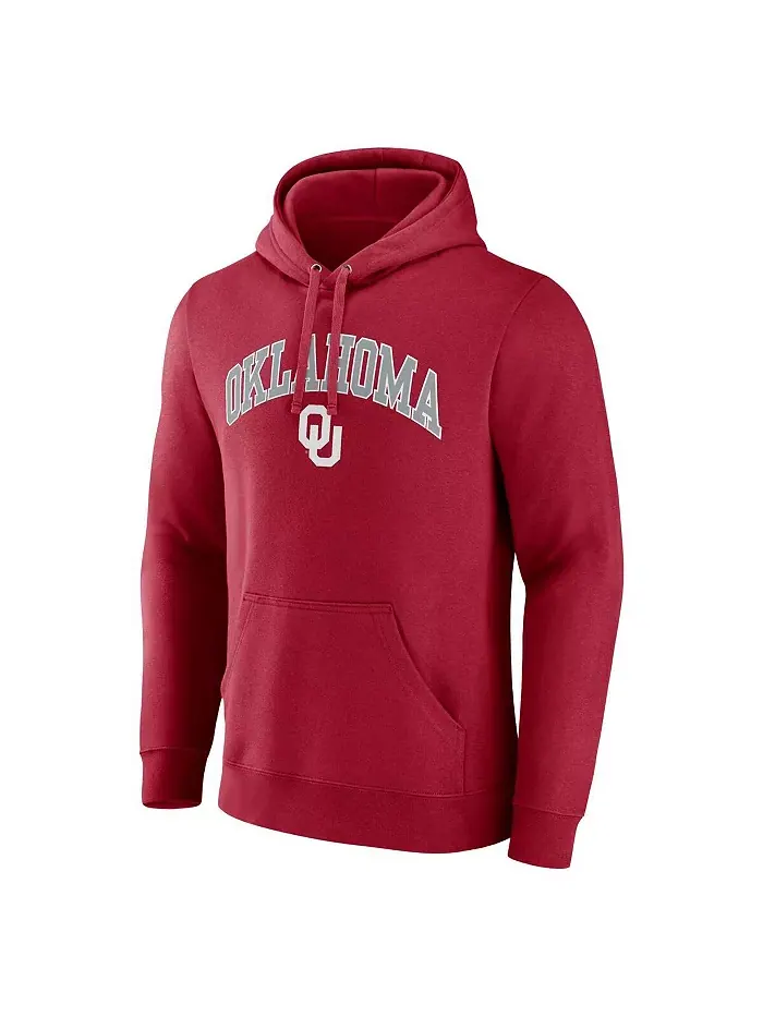 Мужская бордовая толстовка с капюшоном Oklahoma Sooners с арочным логотипом Fanatics — изображение 2 из 3