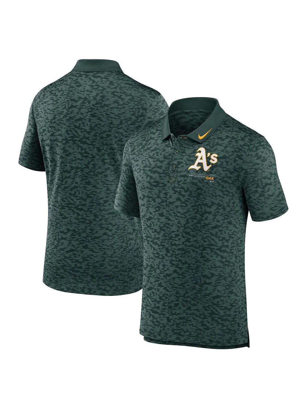Мужская зеленая рубашка-поло Oakland Athletics Next Level Performance Nike — изображение 1 из 3, зеленый