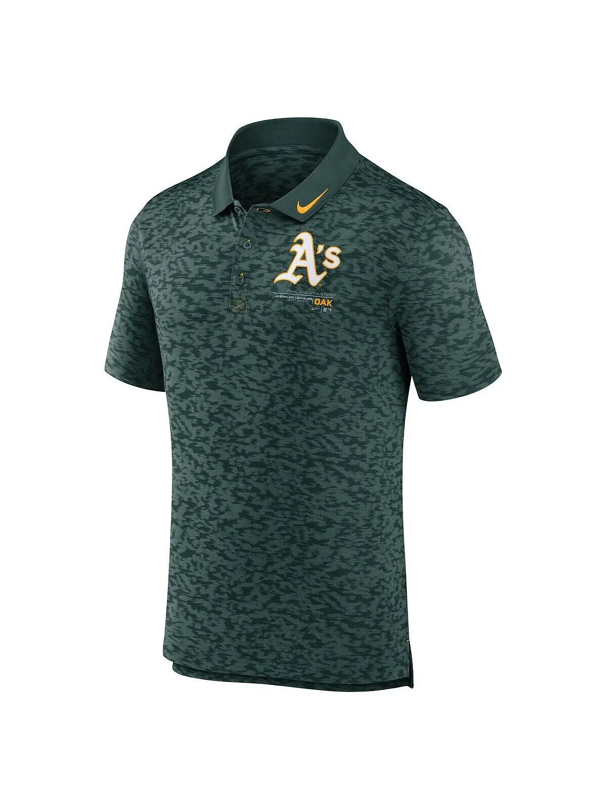 Мужская зеленая рубашка-поло Oakland Athletics Next Level Performance Nike — изображение 2 из 3, зеленый