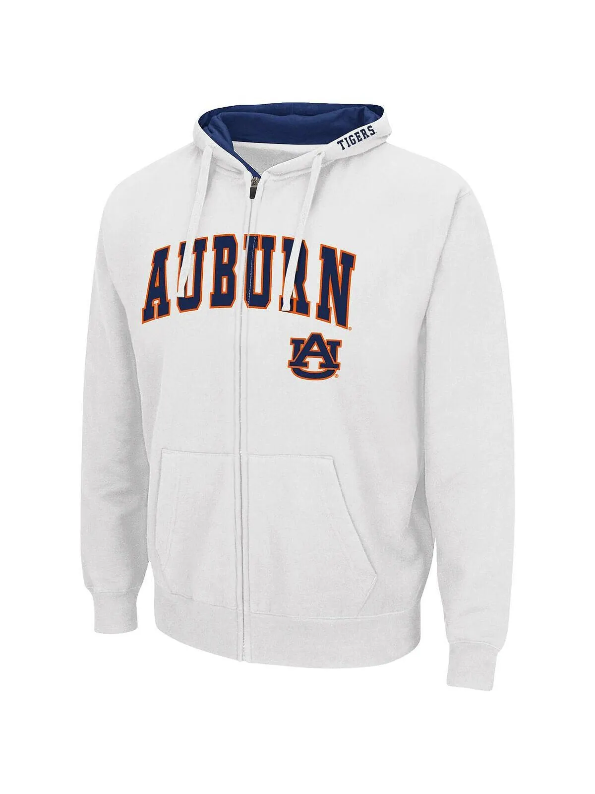 Мужская белая толстовка с капюшоном auburn tigers arch и логотипом 3.0 на молнии во всю длину — изображение 3 из 3, белый