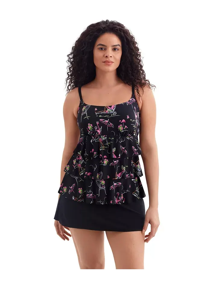 Купальник Fine China Faux Ruffle Skirtini Longitude by Mimi Flamingo — изображение 1 из 3
