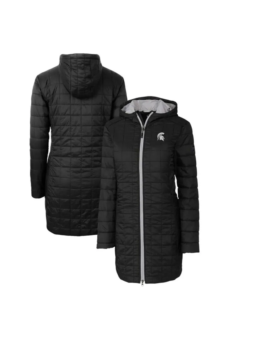Cutter & Buck Женская черная куртка с капюшоном Michigan State Spartans Rainier PrimaLoft Eco — изображение 1 из 3, черный