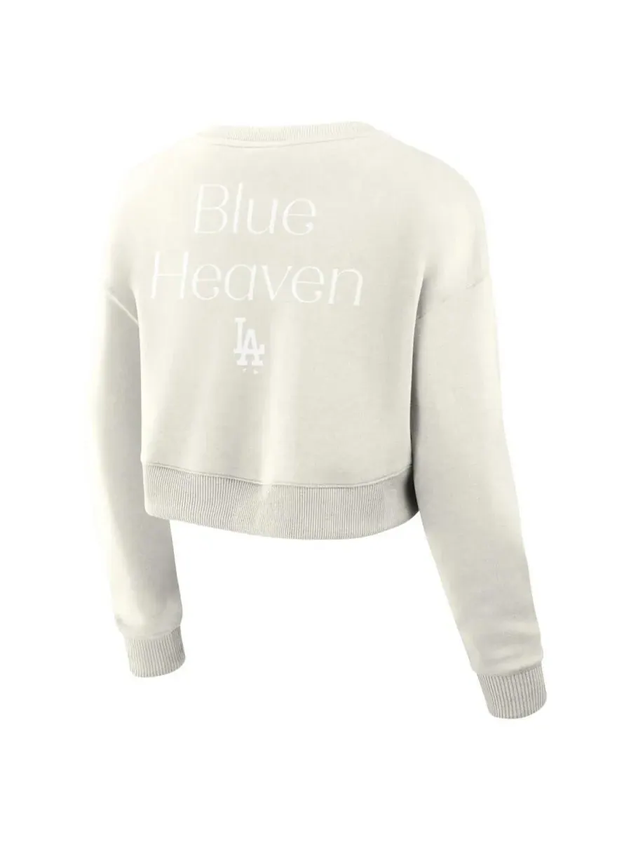 Fanatics Женская кремовая укороченная толстовка-пуловер Los Angeles Dodgers Relax Studio — изображение 3 из 3, бежевый