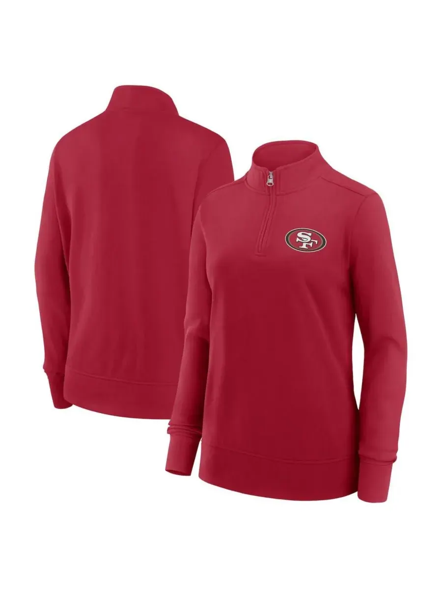 Женская алая куртка San Francisco 49ers Velocity с застежкой-молнией до середины груди Logo Athletic — изображение 1 из 3