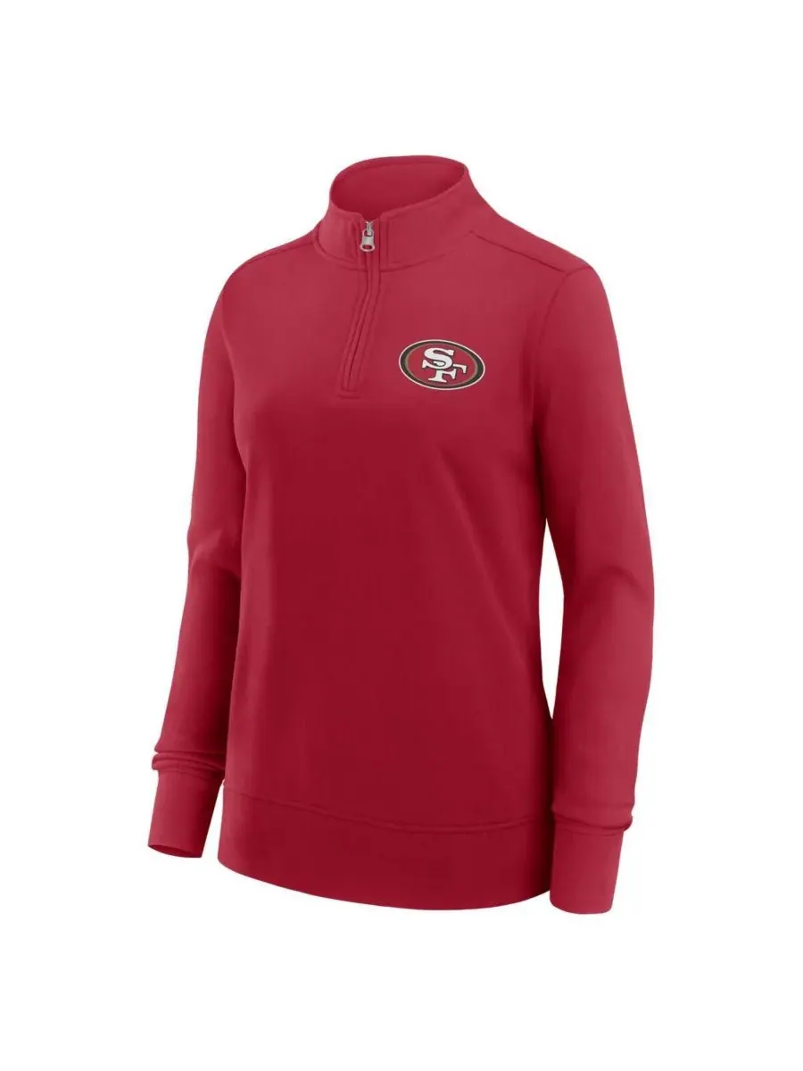 Женская алая куртка San Francisco 49ers Velocity с застежкой-молнией до середины груди Logo Athletic — изображение 2 из 3
