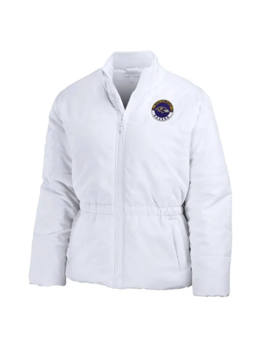 WEAR by Erin Andrews Женская белая пуховая куртка Baltimore Ravens Packaway на молнии — изображение 4 из 4, белый