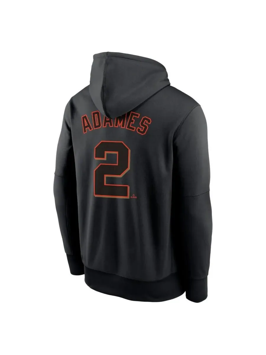 Nike Мужская черная толстовка с капюшоном Willy Adames San Francisco Giants с именем и номером — изображение 2 из 3, черный