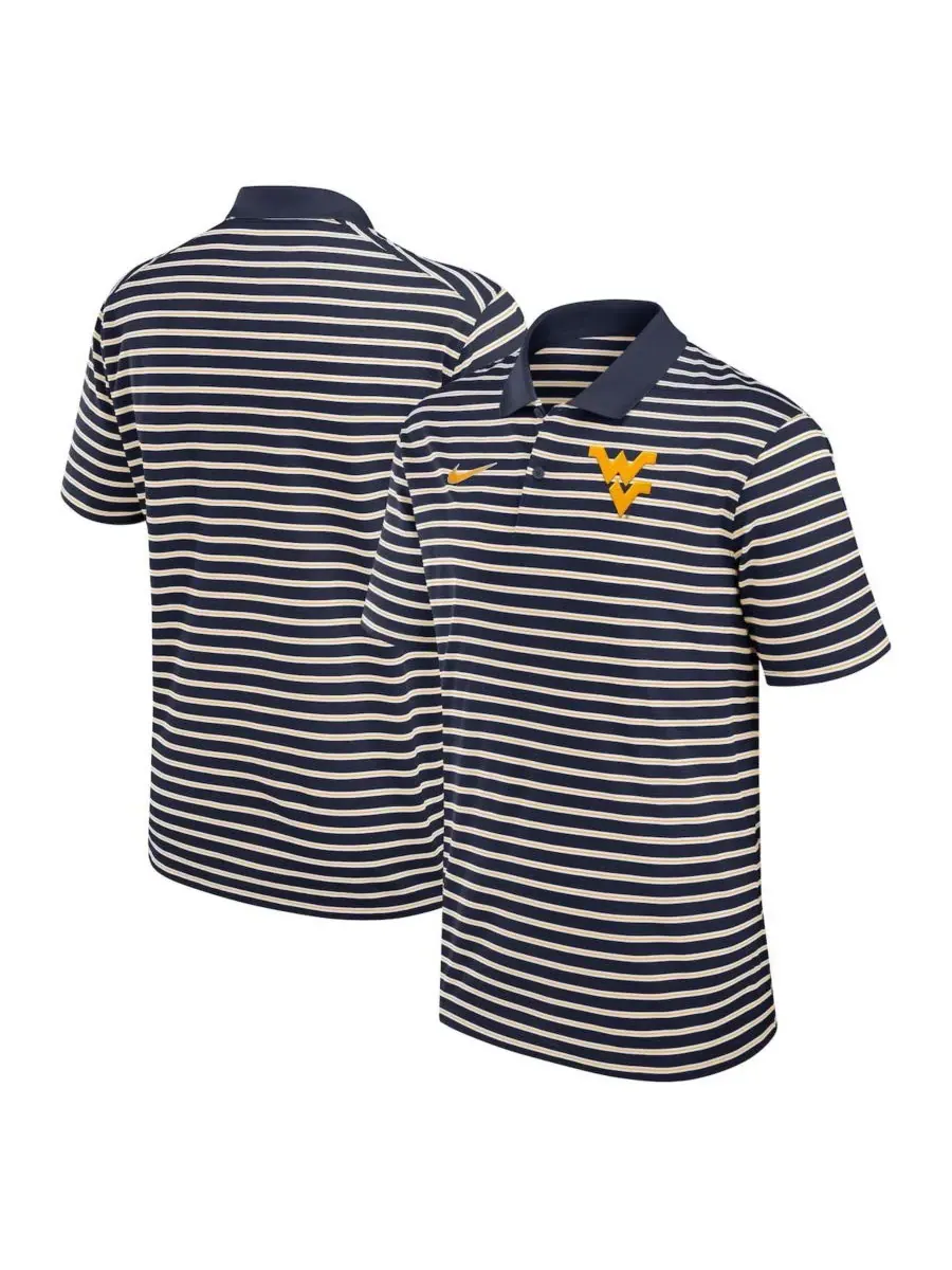 Мужская полосатая футболка-поло West Virginia Mountaineers Primetime Victory Performance Nike — изображение 1 из 3