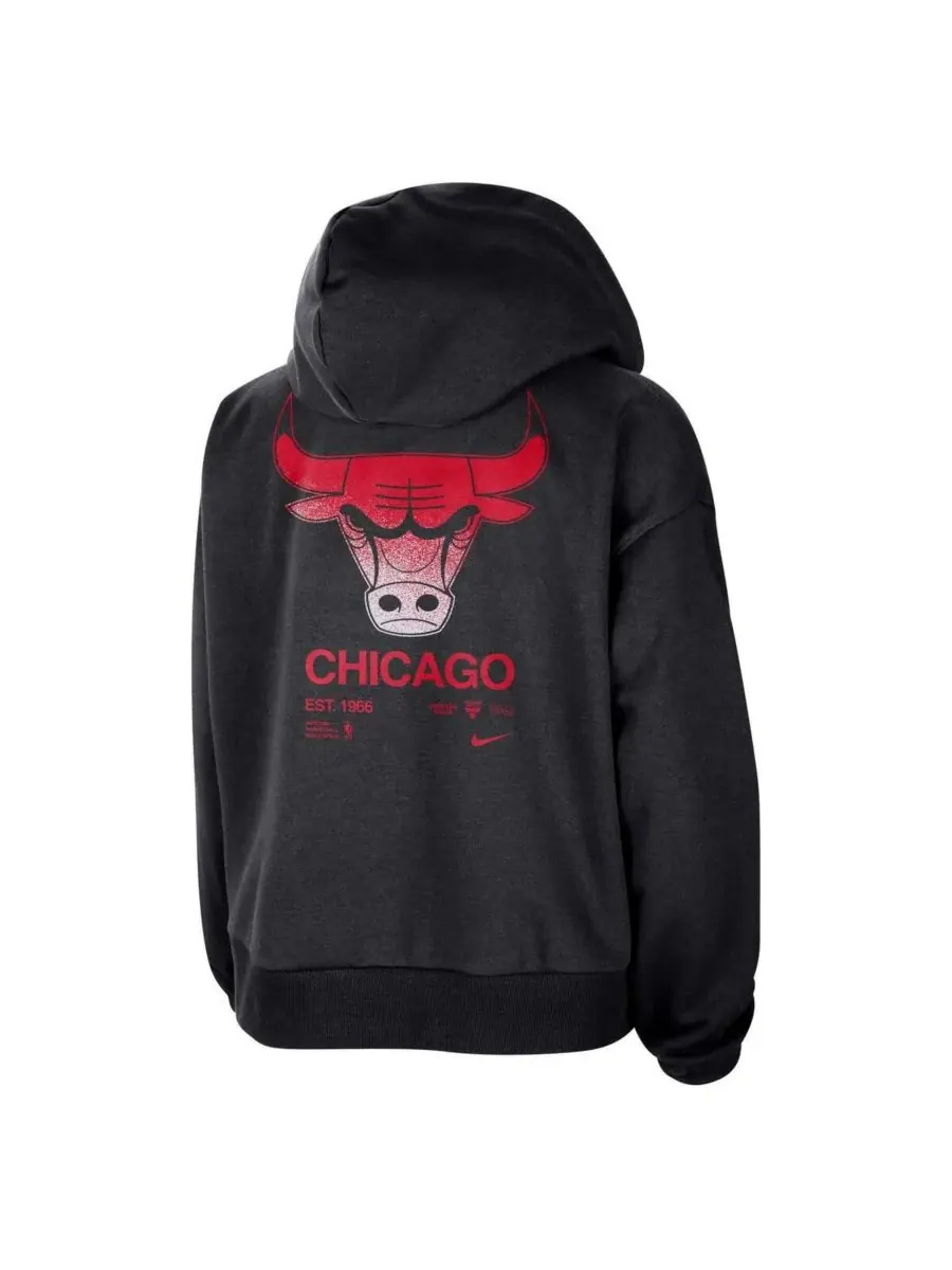 Nike Женская черная толстовка с капюшоном Chicago Bulls Courtside Standard Issue Performance — изображение 2 из 3, черный