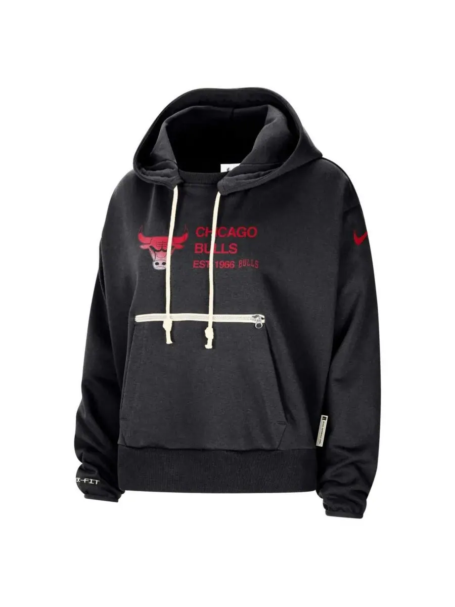 Nike Женская черная толстовка с капюшоном Chicago Bulls Courtside Standard Issue Performance — изображение 3 из 3, черный