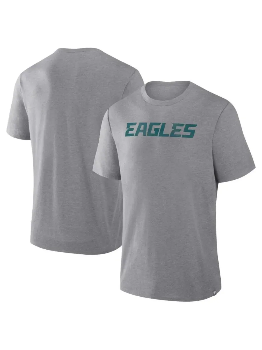 Fanatics Мужская футболка Philadelphia Eagles Tri-Blend серого цвета меланжевого цвета — изображение 1 из 3, серый