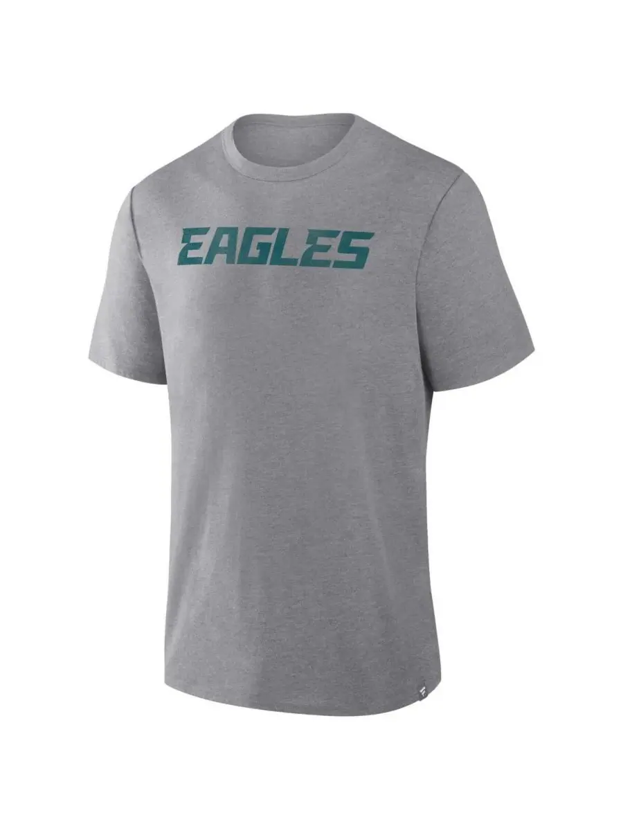 Fanatics Мужская футболка Philadelphia Eagles Tri-Blend серого цвета меланжевого цвета — изображение 2 из 3, серый