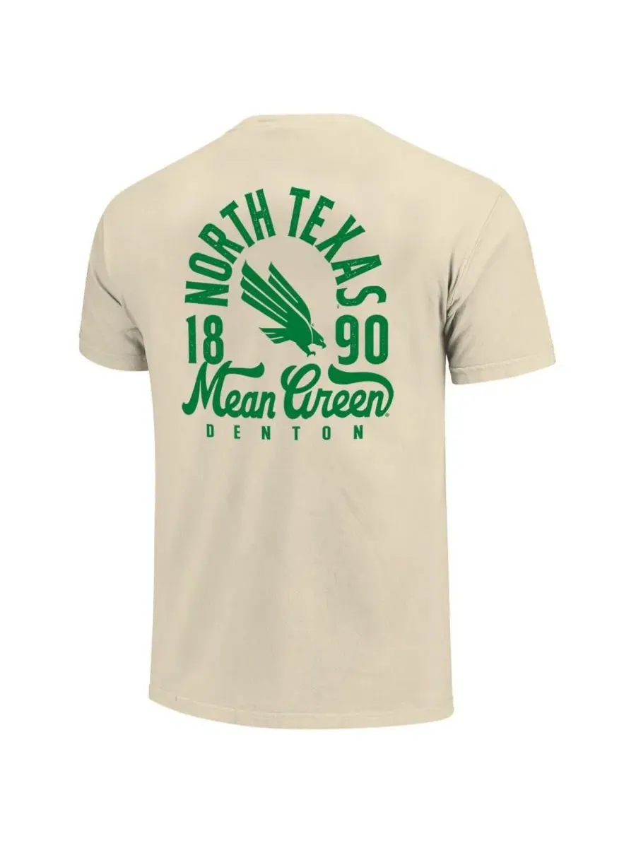 Мужская футболка кремового цвета с изображением талисмана команды North Texas Mean Green Comfort — изображение 3 из 3