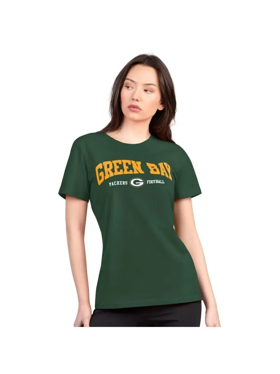 G-III 4Her by Carl Banks Женская зеленая футболка Green Bay Packers Super-Slim Lightweight Winning — изображение 1 из 2
