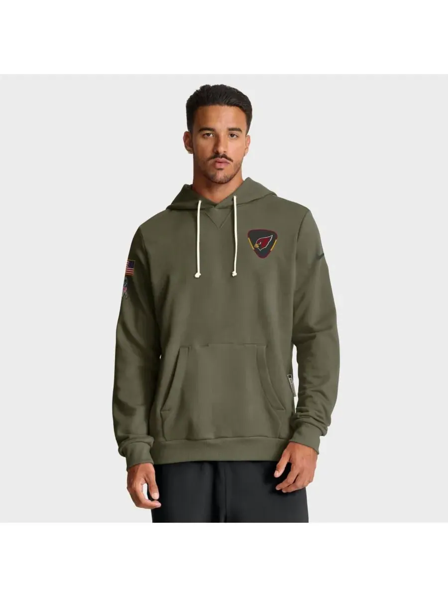 Nike Мужская толстовка оливкового цвета Arizona Cardinals 2025 Salute to Service Sideline Standard — изображение 1 из 5